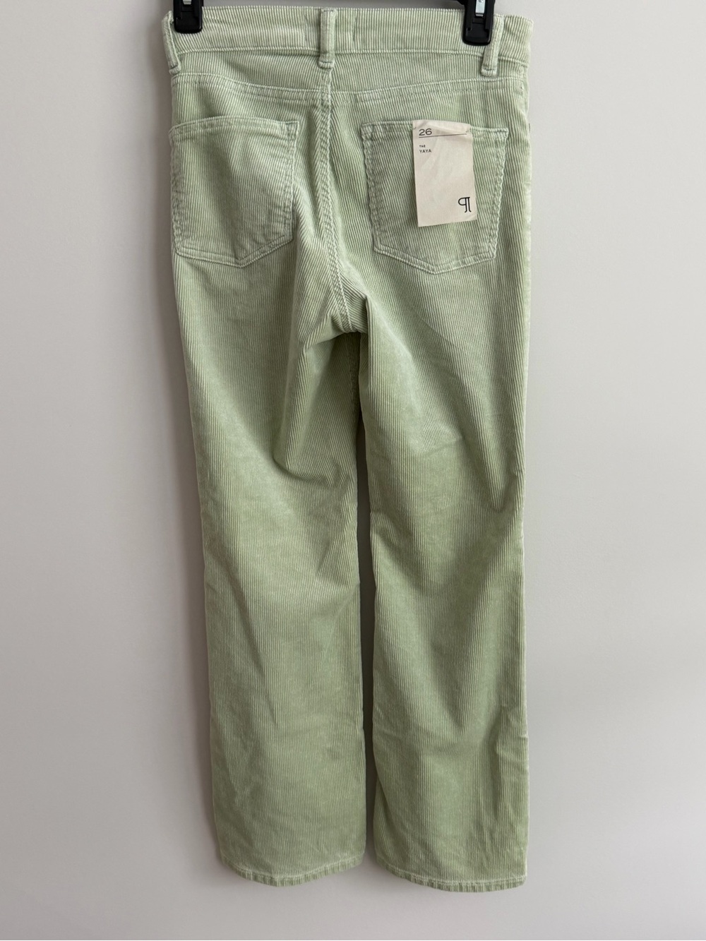 Anthropologie Pilcro The Yaya Lime Green Corduroy Crop Flare Pants NWT Size 26 - Picture 6 of 8